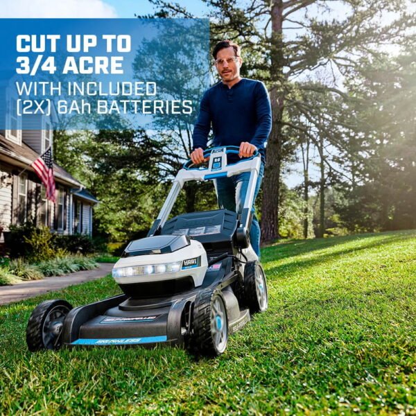 HART 40-Volt 21-inch Supercharge 3-in-1 Self-Propelled Mower Kit, (2) 6.0Ah Lithium-Ion Batteries