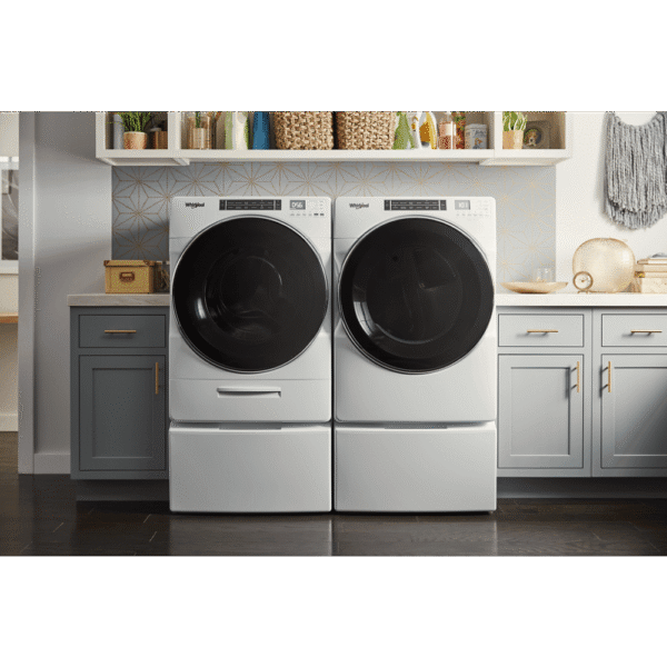 Whirlpool 5.0 cu ft High-Efficiency White Front Load Washing Machine with Load & Go(TM) XL Dispenser