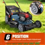 SENIX Self-Propelled Gas Lawn Mower, 22in Cutting Blade / 23in Cutting Deck, 150 cc 4-Cycle Made in Briggs & Stratton Engine , 3-In-1, 6-Position Adjustment, 11in Rear Wheels, LSSG-H3