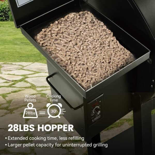 Z GRILLS Powerhouse 1056 sq.in Black Pellet Grill & Smoker 10002B with PID Controller, Foldable Front Shelf and Rain Cover