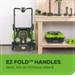 Greenworks 80V 25" Brushless Cordless Self-Propelled Lawn Mower,3 in 1 Dual Blade LawnMover, W/4.0Ah Battery and Rapid Charger Included