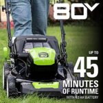 Greenworks Pro 80V 21-Inch Brushless Self-Propelled Lawn Mower, 4Ah Battery Included MO80L410