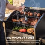 Z GRILLS Powerhouse 1056 sq.in Black Pellet Grill & Smoker 10002B with PID Controller, Foldable Front Shelf and Rain Cover