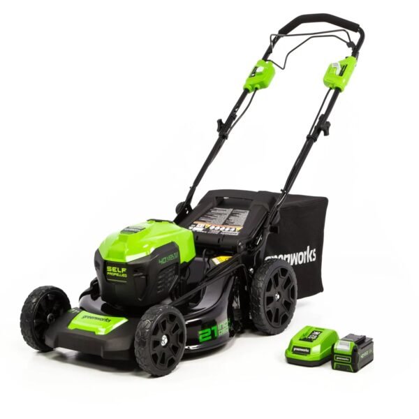 Greenworks Self-Propelled 21-inch Brushless Lawn Mower 40V with 5Ah Battery and Charger
