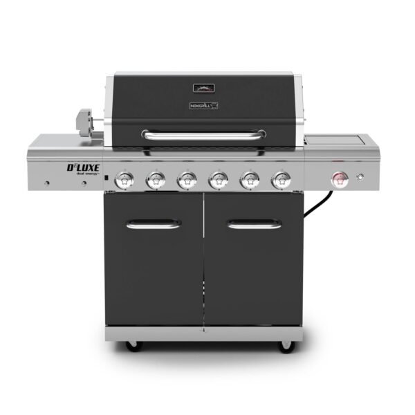 Nexgrill Deluxe 6-Burner Propane Gas Grill with Ceramic Searing Side Burner, Rotisserie Kit, 60,000 BTUs Output, and Stainless Steel Control Panel, BBQ Grill Perfect for Outdoor Gatherings 720-0896B