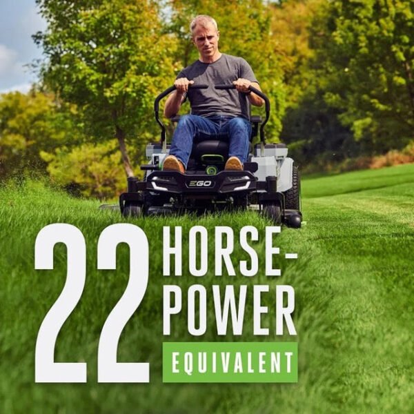 EGO Power ZT4204L 42-Inch 56-Volt Lithiuma-ion Cordless Z6 Zero Turn Riding Mower with (4) 10.0Ah Batteries and Charger Included