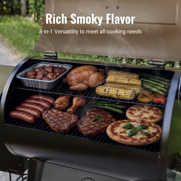 Z GRILLS Backyard Warrior 697 sq.in 8-in-1 Wood Pellet Grill Smoker with PID V3.0 Technology, LCD Screen, Meat Probes and Rain Cover