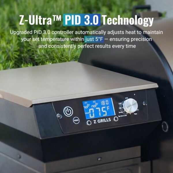 Z GRILLS Backyard Warrior 697 sq.in 8-in-1 Wood Pellet Grill Smoker with PID V3.0 Technology, LCD Screen, Meat Probes and Rain Cover