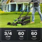 Greenworks 80V 25" Brushless Cordless Self-Propelled Lawn Mower,3 in 1 Dual Blade LawnMover, W/4.0Ah Battery and Rapid Charger Included