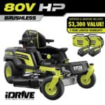 RYOBI 80V HP Brushless 42 in. Battery Electric Cordless Zero Turn Riding Mower Batteries and Charger 80V Batteries 40V