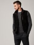 August Suede Leather Vest with Shearling Lining