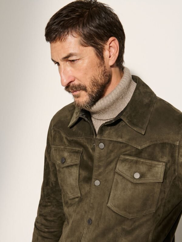 Evan Suede Leather Shirt Jacket