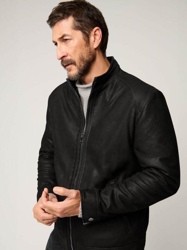 Zachary Embossed Leather Jacket