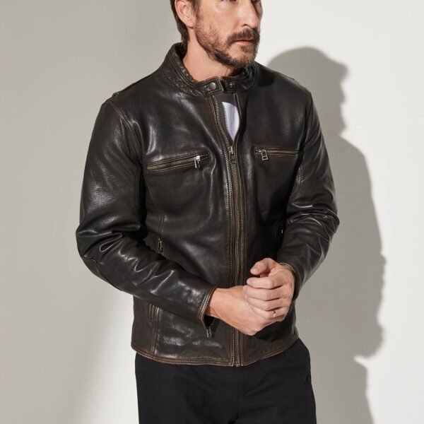 Retro Leather Moto Jacket