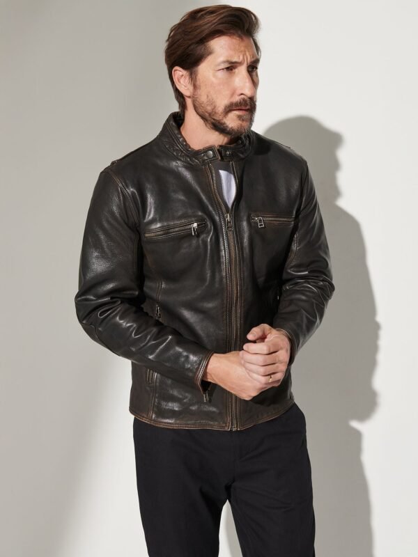 Retro Leather Moto Jacket