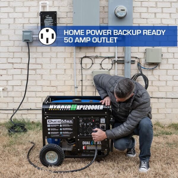 DuroMax XP13000EH Dual Fuel Portable Generator 13000 Watt Gas