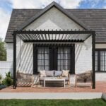 12x10 Evanston Wall Mounted Louvered Pergola