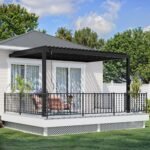 14x10 Evanston Wall Mounted Louvered Pergola