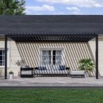 18x10 Evanston Wall Mounted Louvered Pergola