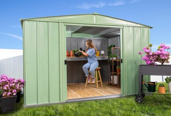 Arrow Classic Steel Storage Shed, 6 ft. x 5 ft., Blue Grey