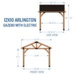 12x10 Arlington Gazebo with Electric - Lt Brown