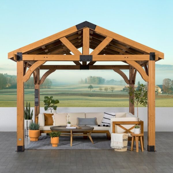 12x10 Arlington Gazebo with Electric - Lt Brown