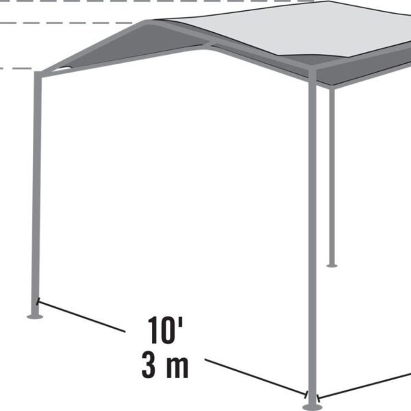 10x10 Pacifica Gazebo Canopy Charcoal Frame and Marzipan Tan Cover