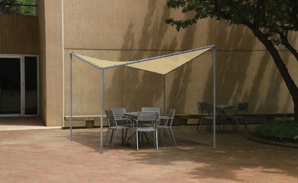 10x10 Del Ray Gazebo Canopy Charcoal Frame Tan Cover