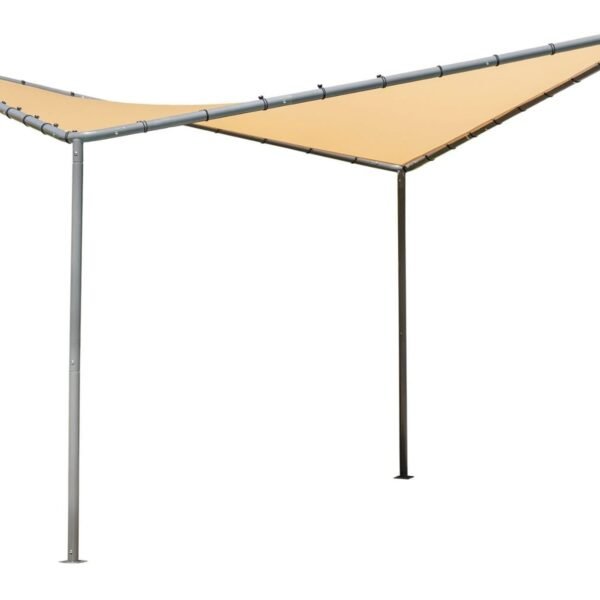10x10 Del Ray Gazebo Canopy Charcoal Frame Tan Cover