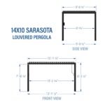 14x10 Sarasota Steel Louvered Pergola