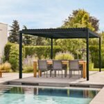 16x10 Sarasota Steel Louvered Pergola
