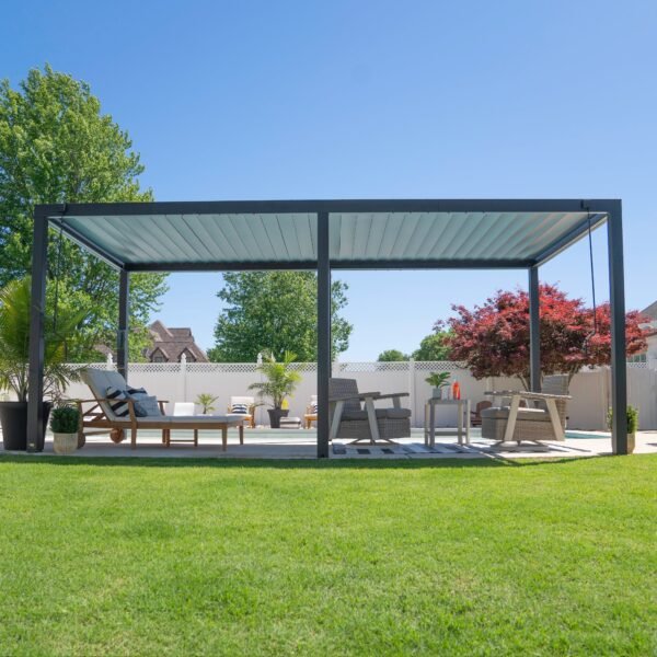 20x10 Sarasota Steel Louvered Pergola