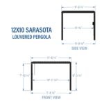 12x10 Sarasota Steel Louvered Pergola
