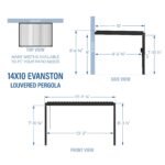 14x10 Evanston Wall Mounted Louvered Pergola