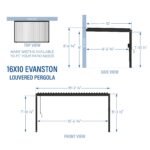 16x10 Evanston Wall Mounted Louvered Pergola
