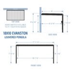 18x10 Evanston Wall Mounted Louvered Pergola