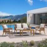 PURPLE LEAF Rivra 4-Piece Patio Conversation Set with Wicker Chairs and Thick Sofa Cushions for Garden