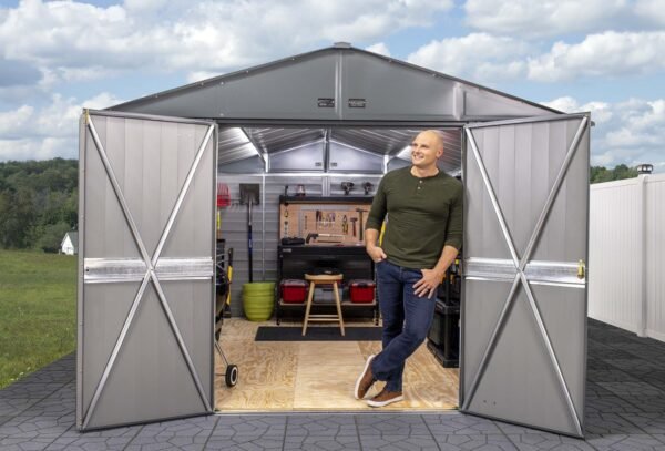 Arrow Select Steel Storage Shed, 10x8, Blue Grey