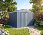 Arrow Elite 14 x 16 x 8 ft Blue Grey Steel Storage Shed