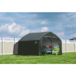 AccelaFrame™ Garage, 12 ft. x 10 ft. x 9 ft. Standard PE 9 oz. Green