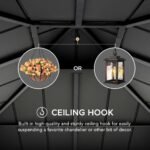 SUNJOY 10x10 Hardtop Gazebo with Aluminum Frame, Netting, and Curtain