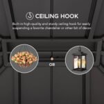 SUNJOY 12x14 Gazebo with Wood Shelves, Solar Speaker, and LED Lights