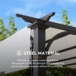 SUNJOY 10x10 White Pergola with Adjustable Canopy Roof