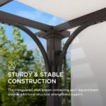 SUNJOY 10x10 White Pergola with Adjustable Canopy Roof