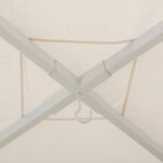 SUNJOY 10x10 White Steel Flat Top Gazebo with Ceiling Hook