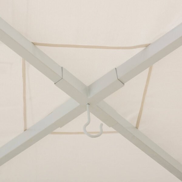 SUNJOY 10x10 White Steel Flat Top Gazebo with Ceiling Hook