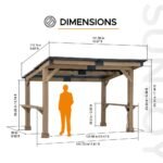 SUNJOY 10x12 Cedar Gazebo Pergola with Bar Shelves and Power Port