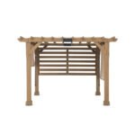 SUNJOY 10x11 Outdoor Wooden Hot Tub Pergola with Adjustable Canopy