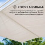 SUNJOY 10x10 Darkeford Metal Pergola with Sling Fabric Canopy - White