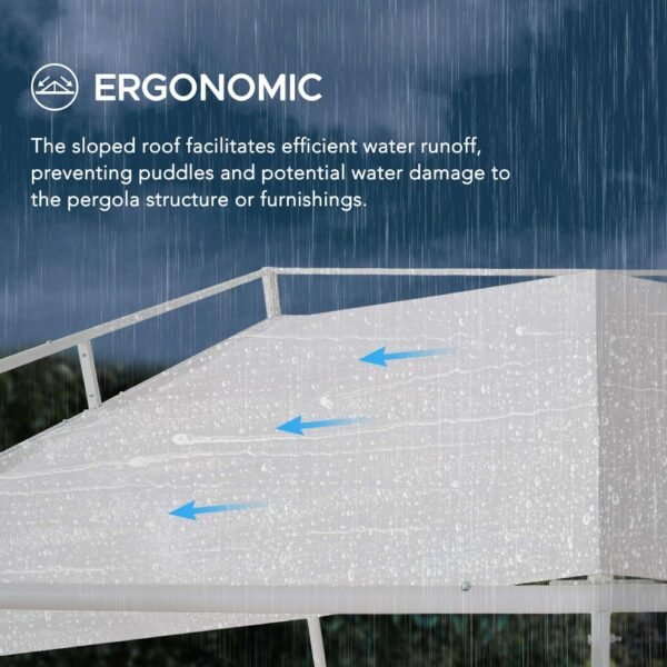 SUNJOY 10x10 Darkeford Metal Pergola with Sling Fabric Canopy - White